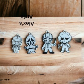 Alex’s Attic NEW - Set Of 4 Horror Key Rings 3d Printed