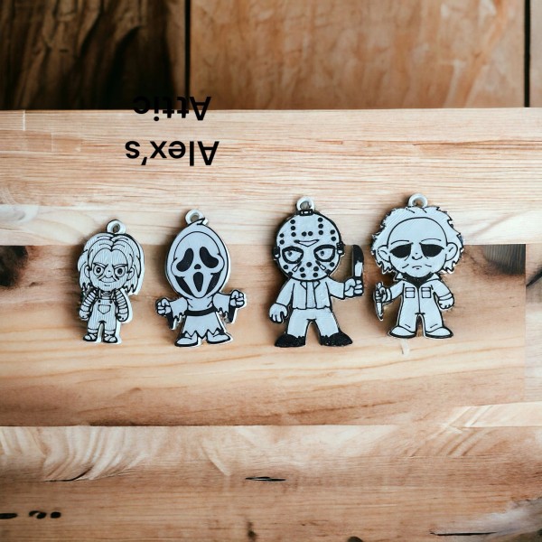 Alex’s Attic NEW - Set Of 4 Horror Key Rings