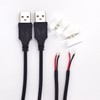 ELNONE 2PCS 20AWG USB Pigtail 2 Wire,0.3M/1FT USB 2.0 Male