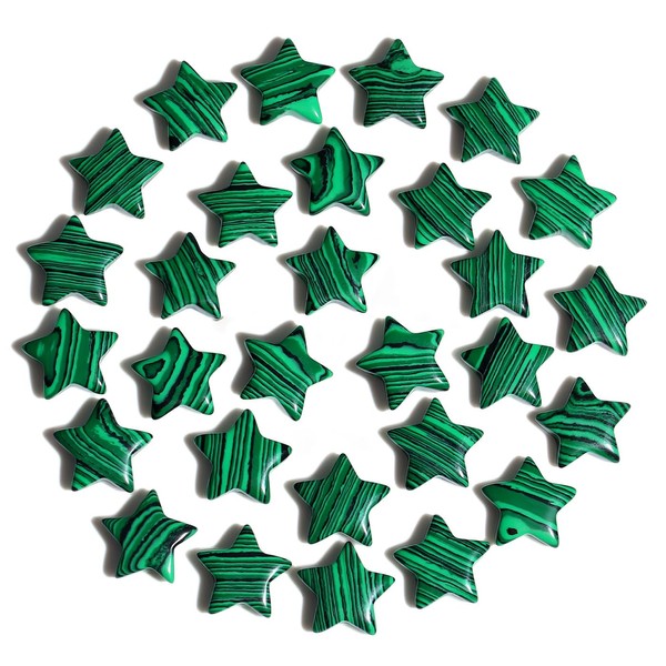 GUJOXILA 20pcs Malachite Star Crystals Gemstones Healing Gifts for Women