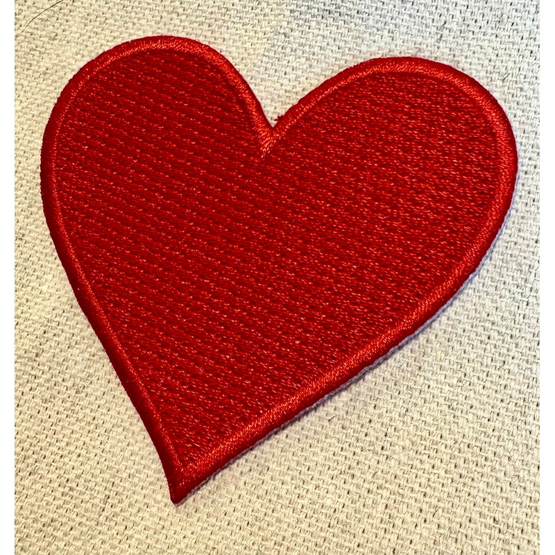 Red Heart Iron-On Embroidered Patch Playing Card Suit Poker Valentine's