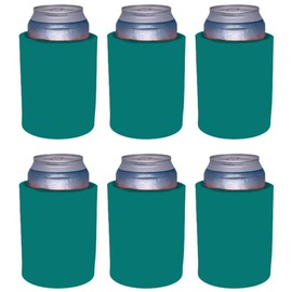 Blank Thick Foam Old School Can Cooler (6 Pack, Turquoise)