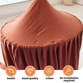 Henrrida Bed Canopy for Girls,With Glowing Stars,Pink Bed Canopy Princess Bed Girls Bedroom Accessories Cameo Brown