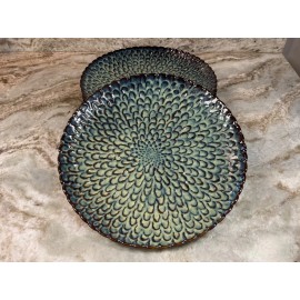 Vancasso Dinner Plates Green Reactive Glaze. Set Of 4. Chrys Dinnerware Collection. New.