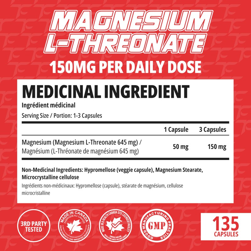 TC Nutrition Magnesium L-Threonate - 135 Capsules - 150 mg