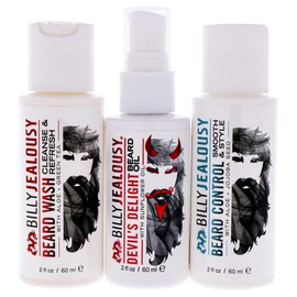 Billy Jealousy USA Hero Kit with USA Beard Wash, Hydrating Leave-In Conditioner, and Oil to Cleanse, Nourish, Soften & Strengthen your Facial Hair, Relieves Itch and Flakes