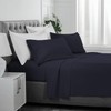 BASIC CHOICE Brushed Microfiber Bed Sheet Set, Navy, King, 4
