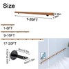Wooden Stair Handrail, Single Piece Handrails, Complete Kit with Metal