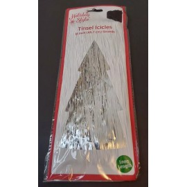 Holiday Style Christmas Silver Tinsel 18 Inch Silver Strands Tree Decoration