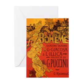 CafePress Vintage La Boheme Opera Greeting Cards Folded Greeting Card Glossy