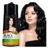 Shampoo Tinte Cubre Canas Negro Herbishh 400ml