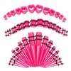 Marsrut Marsrut 48 PCS Acrylic Gauge Kit Tapers Heart Tunnels