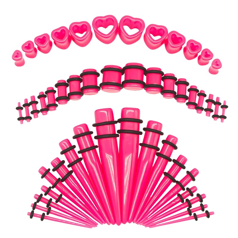 Marsrut Marsrut 48 PCS Acrylic Gauge Kit Tapers Heart Tunnels