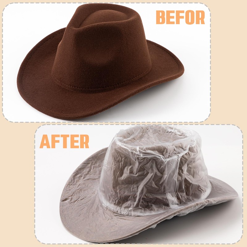 Cowboy Hat Cover, Plastic Cowboy Hat Rain Covers Waterproof Hat