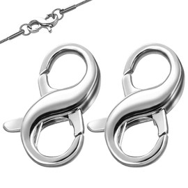 APRRMLIZW Lobster Clasp Jewellery with Double Opening 2 Pieces Necklace Clasps Lobster Clasp Silver Double Chain Clasp Silver for Jewellery Making DIY Jewellery