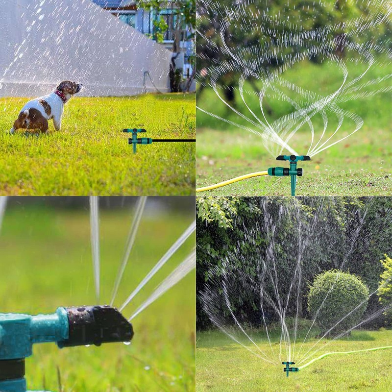 Garden Sprinklers, 2pcs Automatic 360° Rotating Lawn Sprinkler, Large Coverage