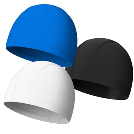 Horktrust Pack of 3 Cooling Cycling Hat Under Helmet, Soft Cotton Hat, Sleeping Caps, Stretchy Helmet Lining, Breathable Ice Silk Hat, Summer Sports Hat, Multifunctional Skull Cap for Men and Women