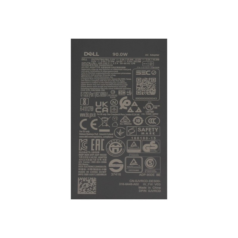 Dell XPS 15 (9500) Original USB-C Power Supply 90 Watt