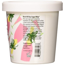 Primal Elements Sugar Scrub, Exfoliating Sugar Whip, Body Cleanser & Moisturizer, Rose All Day, 10 oz Package