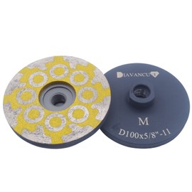 DIAVANCUT Rueda de molienda rellena de resina de diamante de 4 pulgadas para granito, mármol, piedra, cuarzo y azulejos, grano medio, 16 segmentados de resina de diamante con rosca de 5/8"-11
