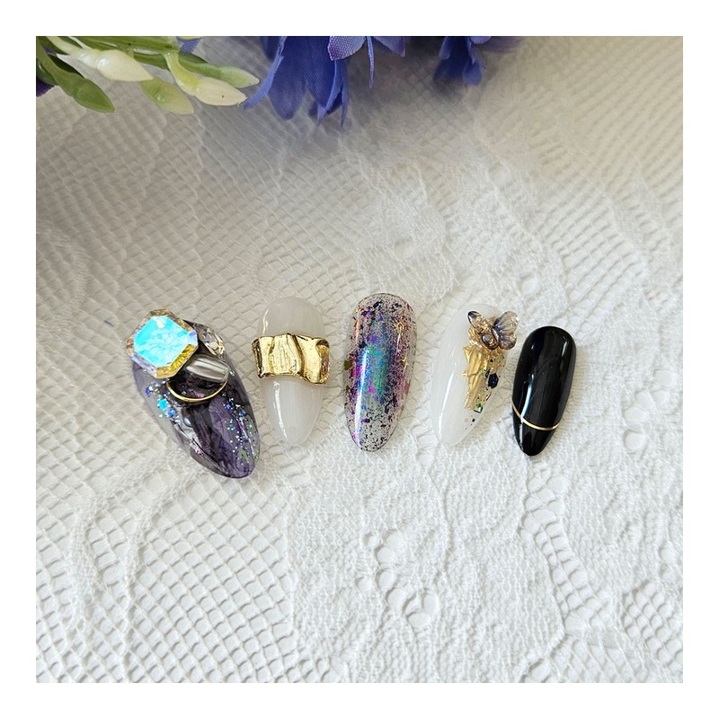 Butterfly handmade nail tips - Ballerina M / 버터 플라이