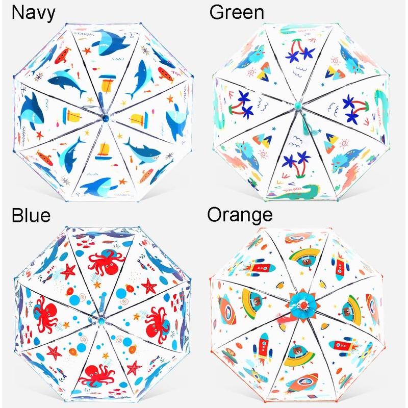 Chesoon Blue Umbrella for Boys with Smooth Plastic Handle Windproof