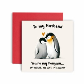 Huxters Penguin Anniversary Valentine's Day Card for Husband - You are My Penguin - Lovely Husband Wedding Anniversary Card - 14.8cm