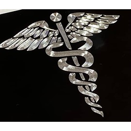 Medical Caduceus Engraved License Plate Diamond Etched Vanity Car Tag Nurse Doctor Gift