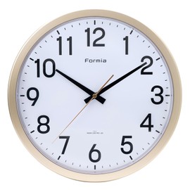 Formia(フォルミア) Radio Wall Clock Easy to Read Simple Nighttime Second Hand Stop Quiet Analog for Children Hodogay Electronics Sales White HWC-014WRC