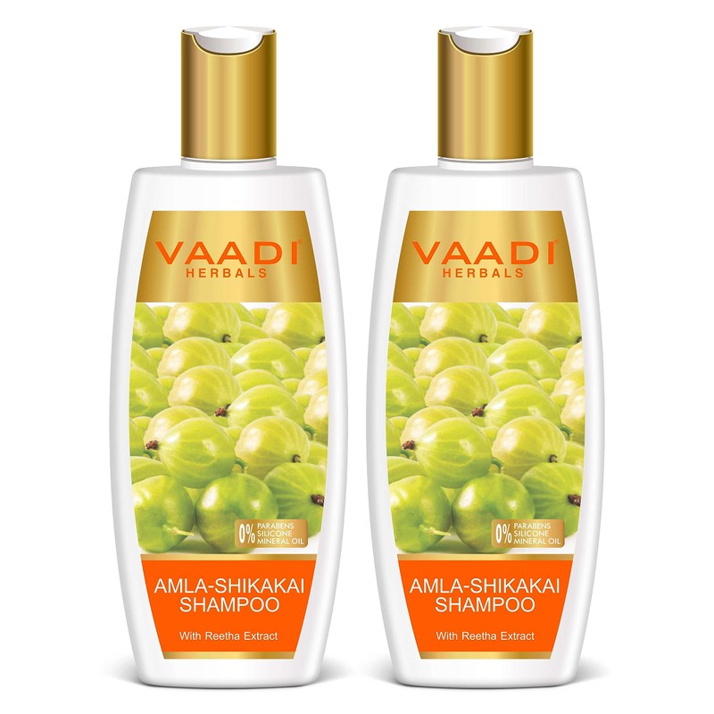 Vaadi Herbals Champú Herbal Totalmente Natural, Apto Para Todo Tipo