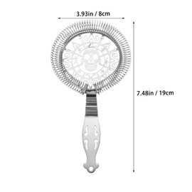 Hemoton Cocktail Strainer with Spring Stainless Steel Skull Martini Drink Strainer Hawthorne Strainer Ice Strainer Cocktail Sieve Filter for Bartenders Bar Mixologists Tools
