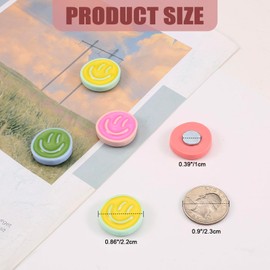 VZZNN 24 Pcs Fridge Magnets Cute Refrigerator Magnets, Colorful Locker Accessories Cute Magnet for Whiteboard, Smiley Face Magnets for Classroom, Office(10 Colors)