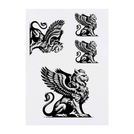 Azeeda 4 x 'Majestätischer Greif' Temporäre Tattoos - Wasserfest, Hautfreundlich & Ungiftig · Transfers in Verschiedenen Größen (TO00073220)