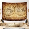 JAWO Medieval Compass Map Wall Hanging Decoration Tapestry, Metro Style,