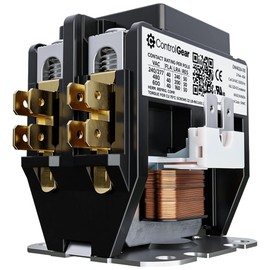 2 Pole Definite Purpose Contactor 24V Coil, 40 Amp Definite Purpose, UL Recognized and Approved for use with A2L Refrigerants, Line Lugs, Load Screws, ControlGear DW402A-11 (2P 40A 24V Coil)