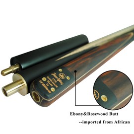 Jian Ying 57" 3/4 Jointed Billiard/Pool/Snooker Cue Set Ebony Butt 5 Face-Spliced Ash Shaft with A Leather Cue Case (T3SC08 57" 9.5mm 18-19oz)