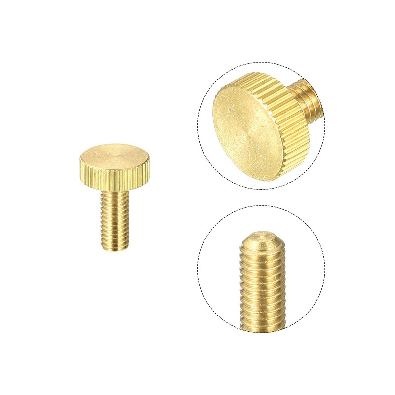 sourcing map Pack of 5 Knurled Screws M6 x 16