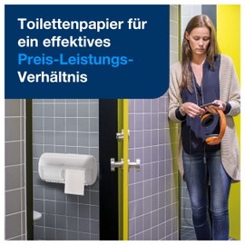 Tork 557000 Spender für Kleinrollen Toilettenpapier T4 in Weiß / Hygienischer Papierspender für Toiletten im Elevation Design