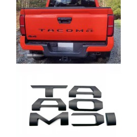 tuff 0.3in Matte BLACK RAISED PLASTC TAILGATE LETTERS INSERT FOR TOYOTA TACOMA 2024