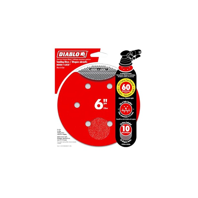 Diablo Hook and Lock ROS Sanding Discs for Wood, Metal