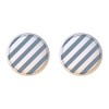 SET OF 2 KNOBS - BLUE GRAY STRIPES from the
