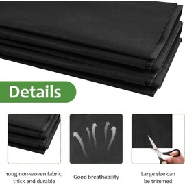 KAHEIGN 2 Pieces Raised Bed Planter Liners, 160CM x 210CM Large Veg Trough Fabric Liner Non Woven Vegetable Trugs Mat Planting Grow Bags for Growing Vegetables Flowers Plants (Black)