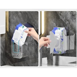 Genérico Dispensador de Caja para Toallitas Húmedas 2 Pcs, Toallitas de Pared Sin Perforar para Baño, Dispensador de Caja para Toallitas de Cocina Transparente