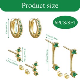 Dryxog Ohrringe 3 Paar 18K Vergoldete Ohrringe Ohrstecker, Damen Mädchen Mode Creolen Ohrstecker Tropfen Earrings for Women für Hypoallergen Geburtstagsfeier Schmuck Geschenk (Gold)