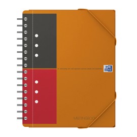 Oxford Meetingbook International A5, liniert, 160 Seiten, mit Gummizugmappe und 3 Einschlagklappen