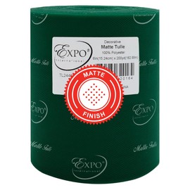 Expo International Decorative Matte Tulle, Roll/Spool of 6” X 200 Yards, Lightweight Polyester Tulle Fabric for Tutus, Costumes, and Party Decorations, Washable, Easy-to-Use, Hunter Green