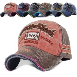 CheChury Baseball Cap Original 1969 Vintage Style Used Washed Look Retro Outdoor Cap Cap Peaked Cap Baseball Cap Adjustable Summer Hat Unisex Sun Hat for Sports Baseball Cap, orange