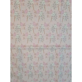 SW Floral Tutu Pink White Floral On Light Pink SW Floral Tutu Cotton Quilt Craft Fabric  BTY