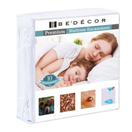 Bedecor Zippered Twin Mattress Protector Cover for 3"-6" Depth Mattress,Fully Encased Liquid Proof Urine Pee Protection Breathable Smooth Incontinence Pet Baby Potty Training