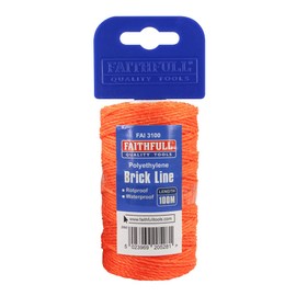 Faithfull FAI3100 Heavy Duty Orange Poly Brick Line 100M (330ft) Breaking Strength 27 kg